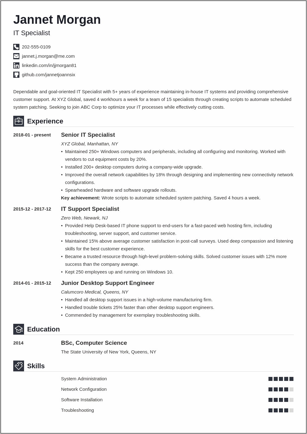 resume template github