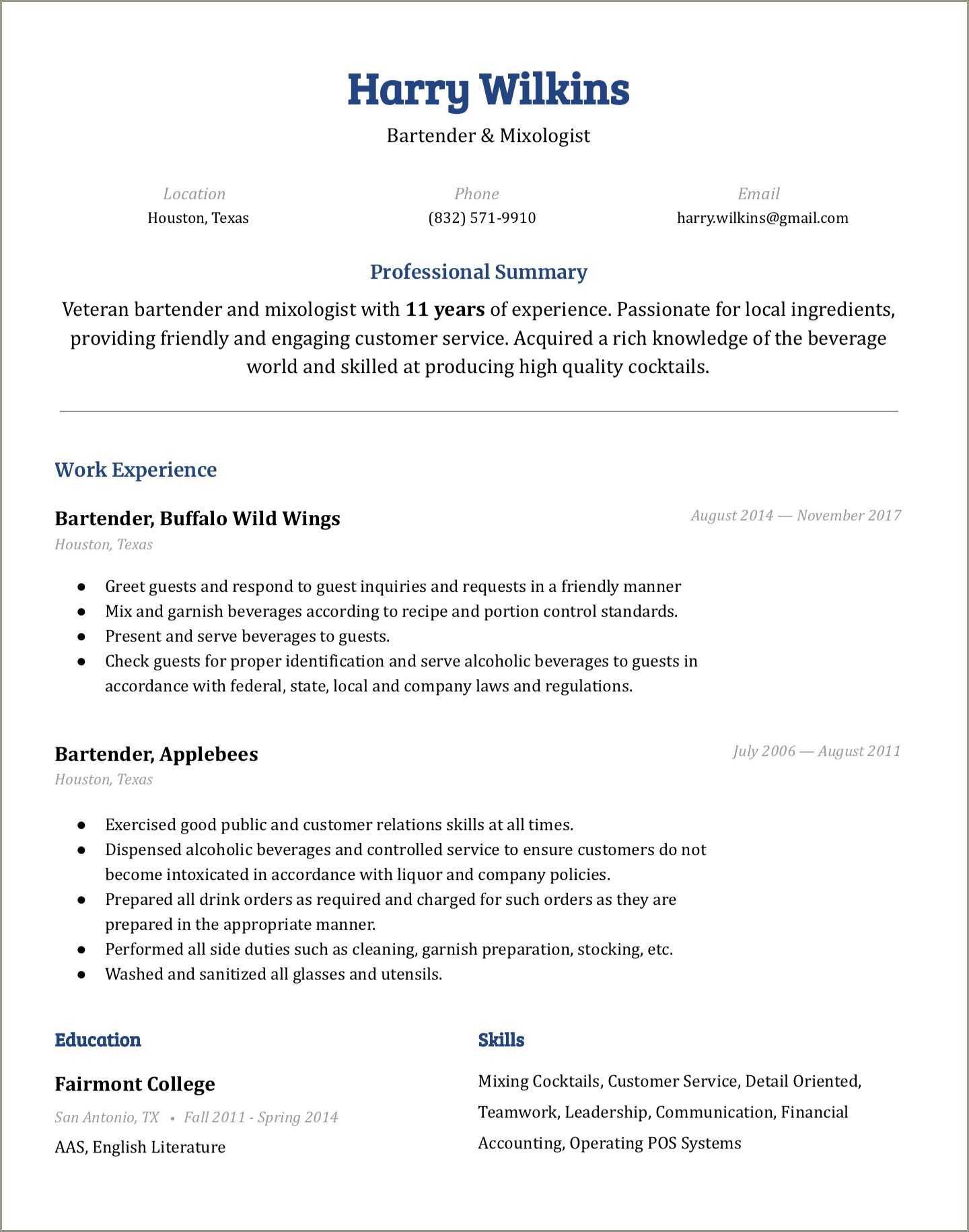 Google Docs Best Format To Download Resume - Resume Example Gallery