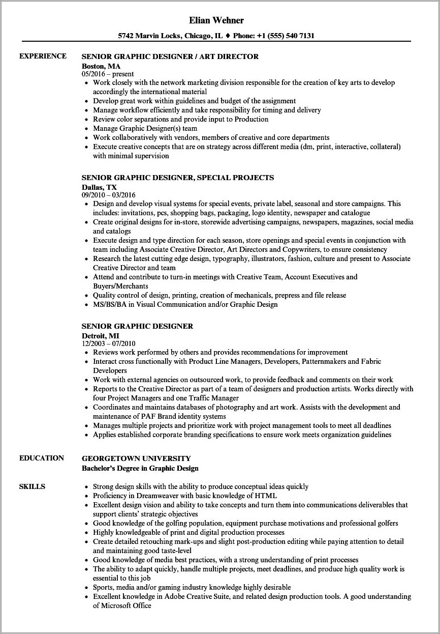 Graphic Designer Resume Example Skills