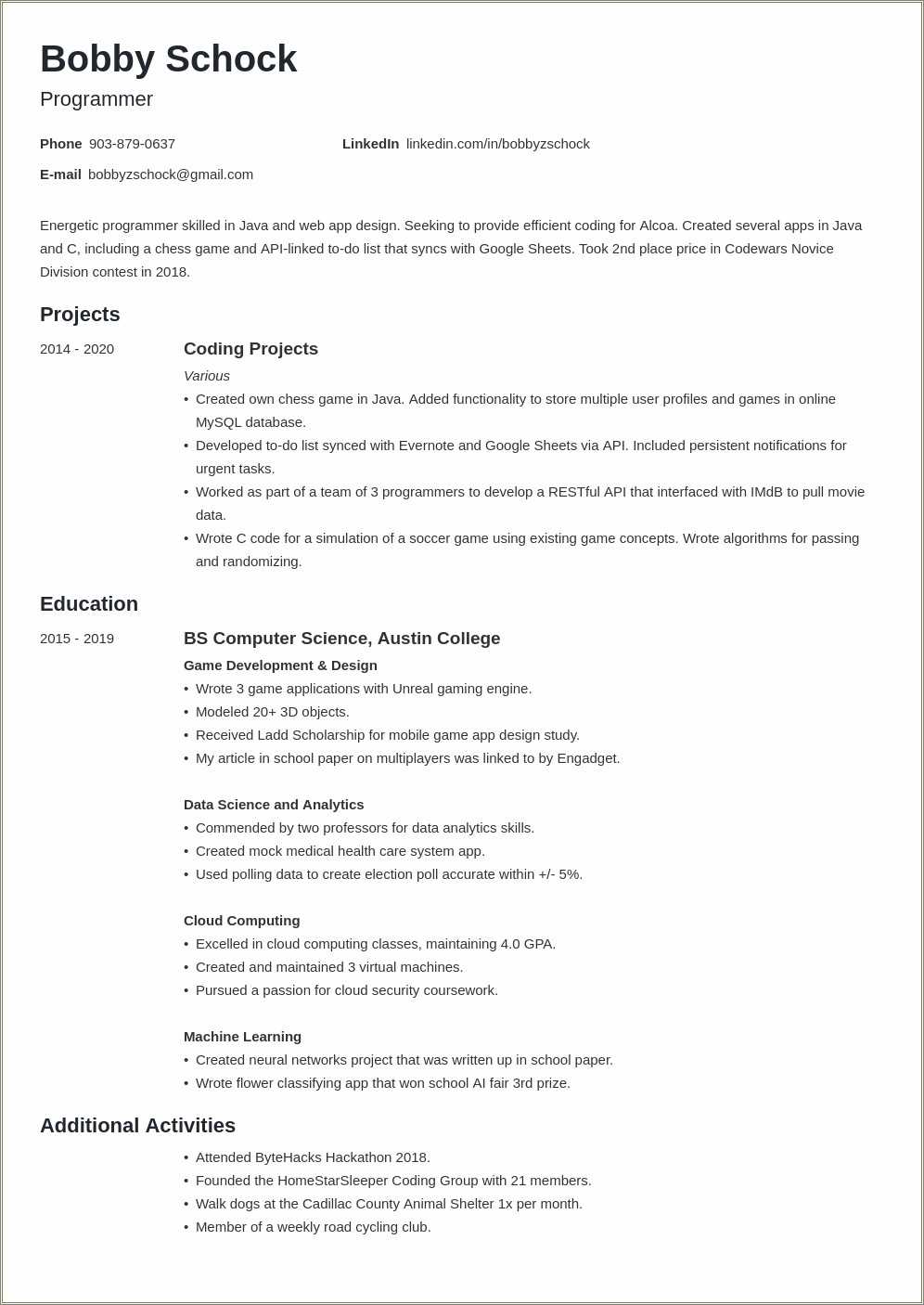 Health Article Writer Resume Sample