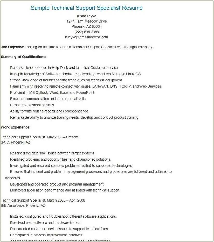 Helpdesk Support Specialist Resume Samples