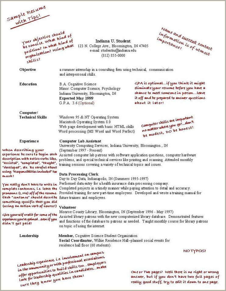 High School And College Education In Resumes