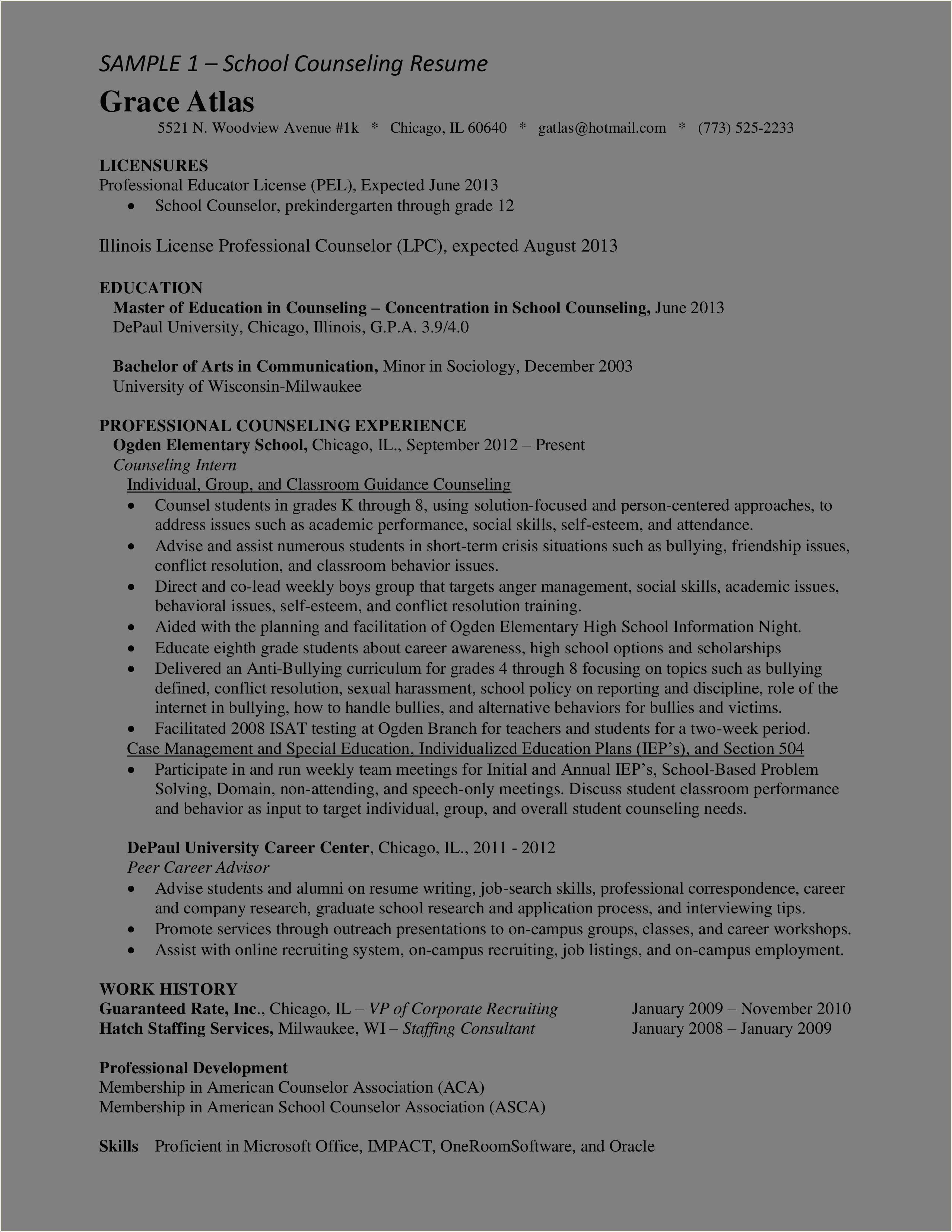 High School Resume Chicago High School Student