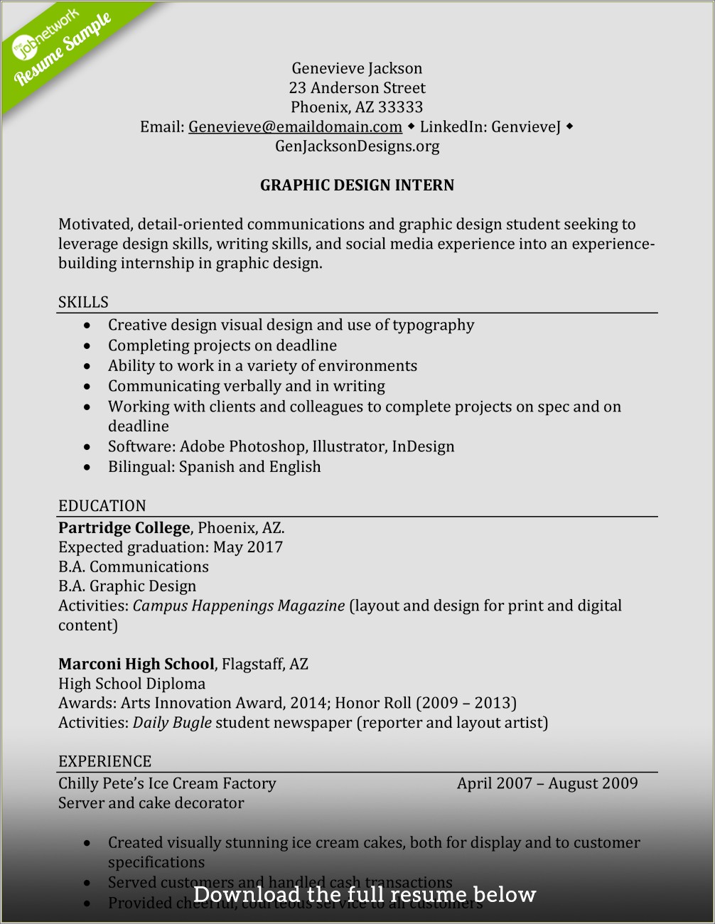 High School Resume No Experience Examples