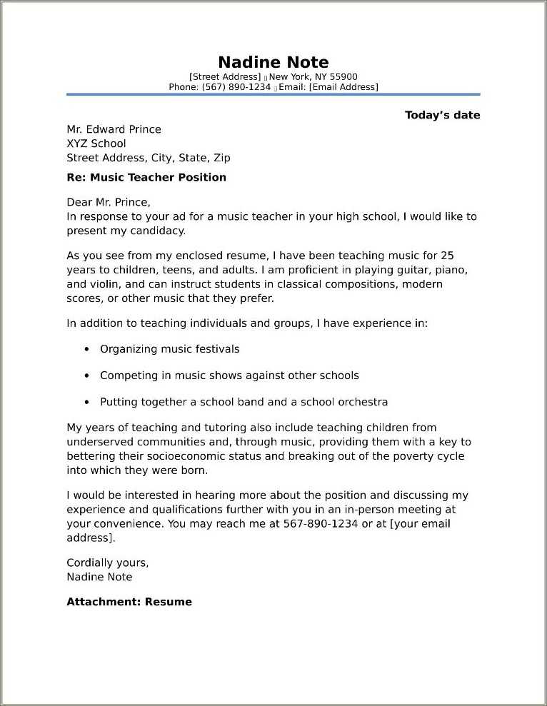 High School Student Resume Cover Letter Template