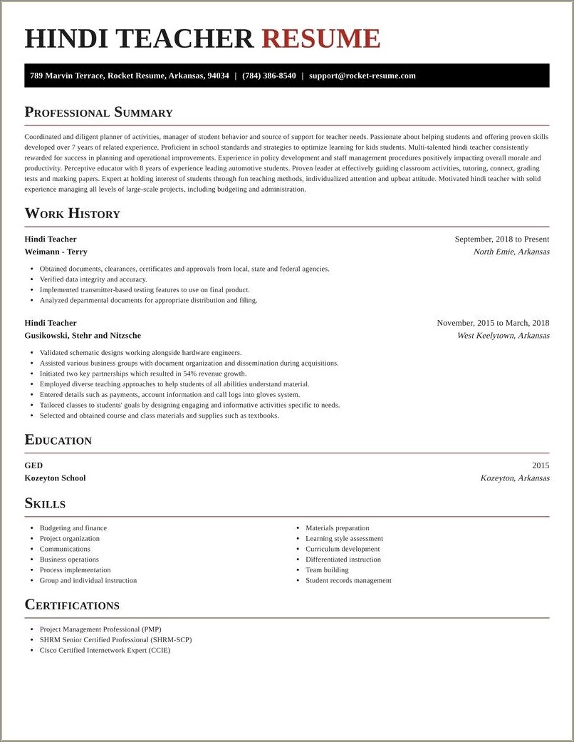 Hindi Teacher Resume Samples In Hindi Resume Example Gallery