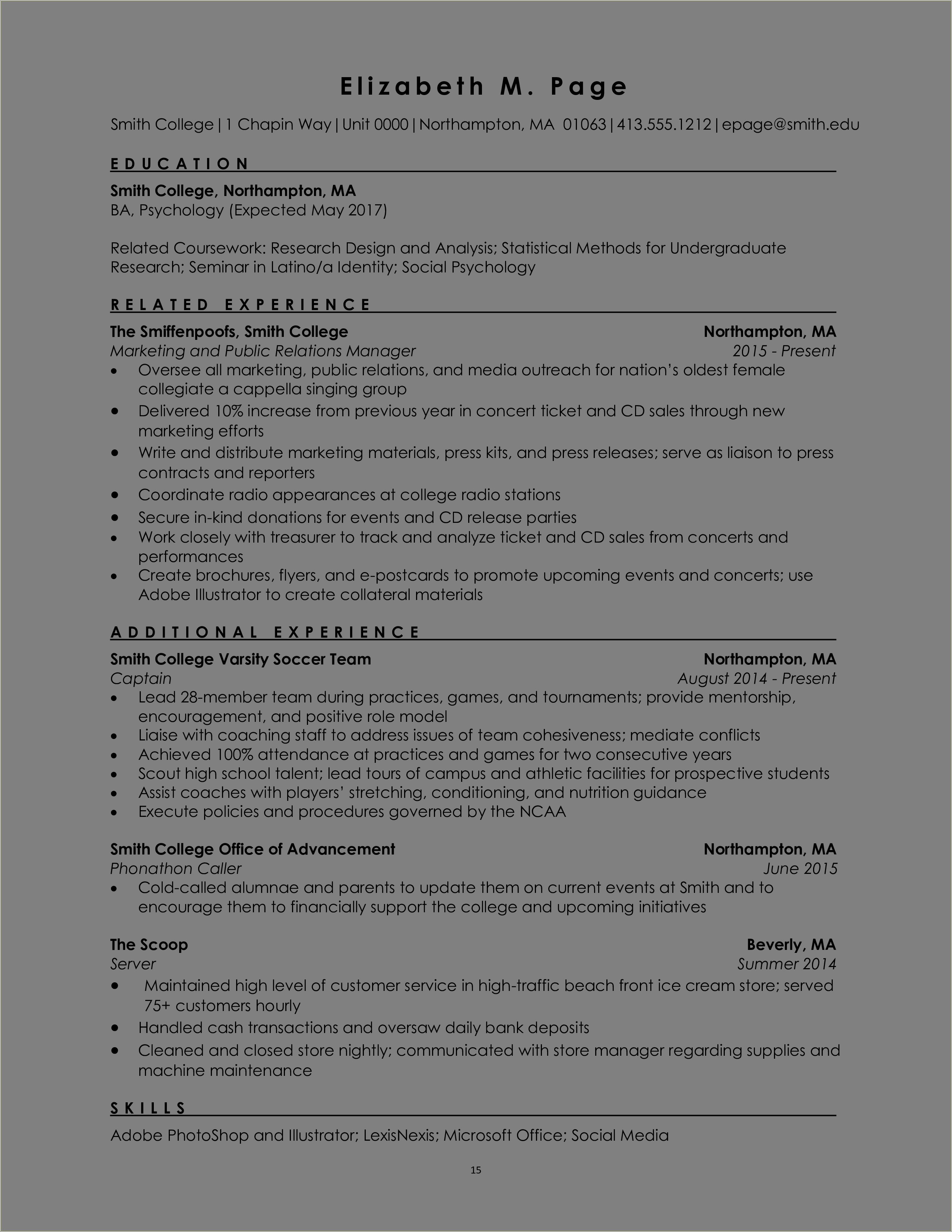 Ice Cream Store Manager Resume