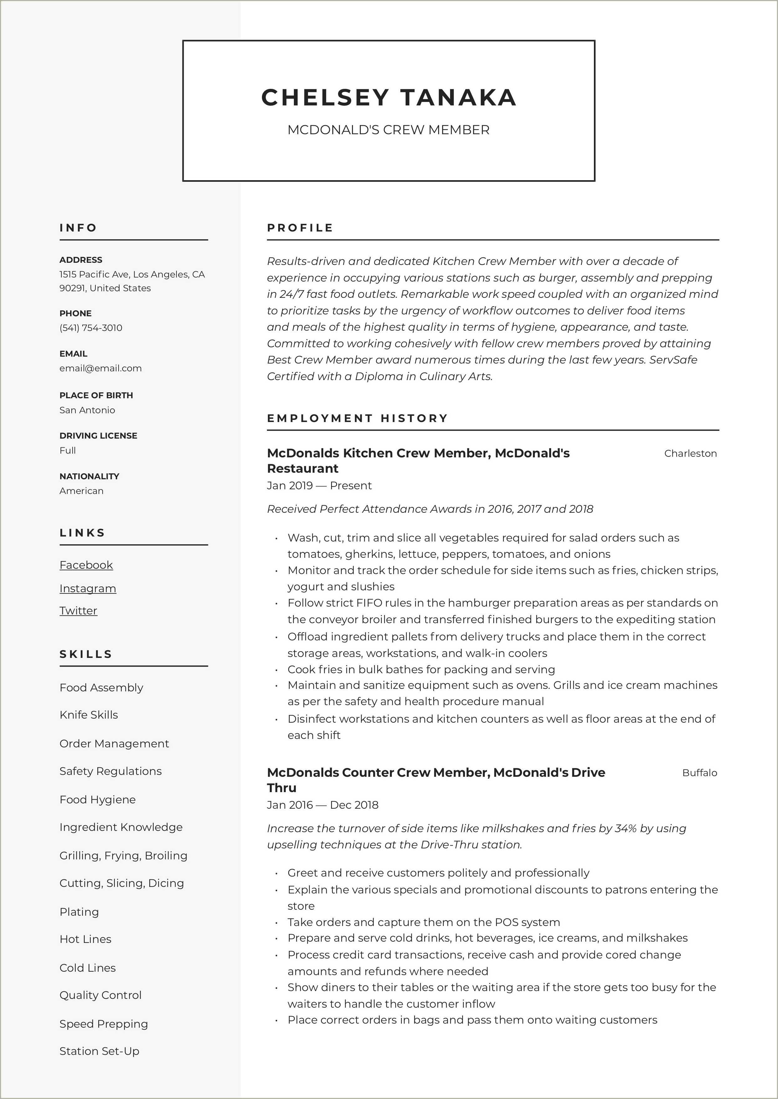 Ice Cream Server Job Description Resume Resume Example Gallery
