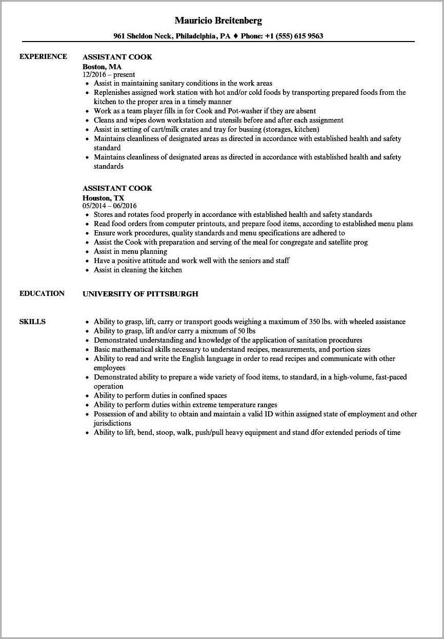 Ice Cream Worker Resume Bullet Points Resume Example Gallery