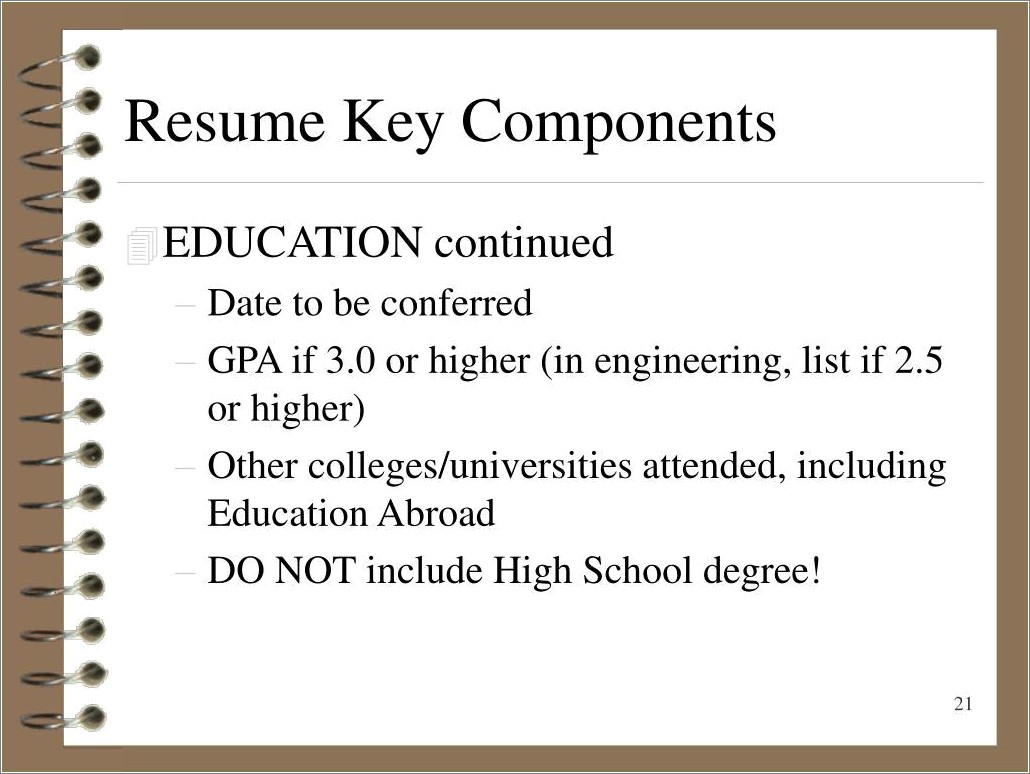 Include High School Education On Resume