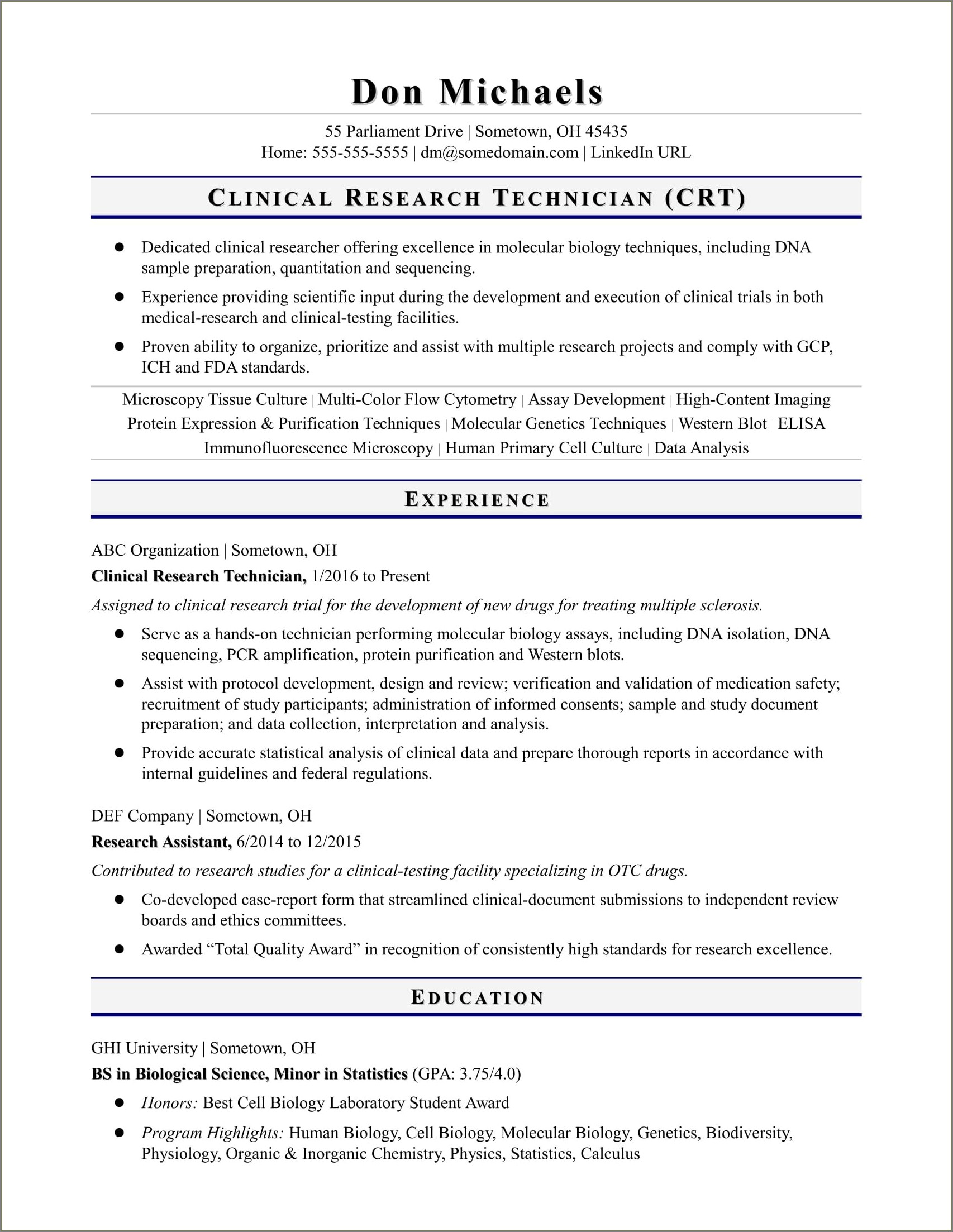 Independent Pharmaceutical Sales Rep Sample Resume