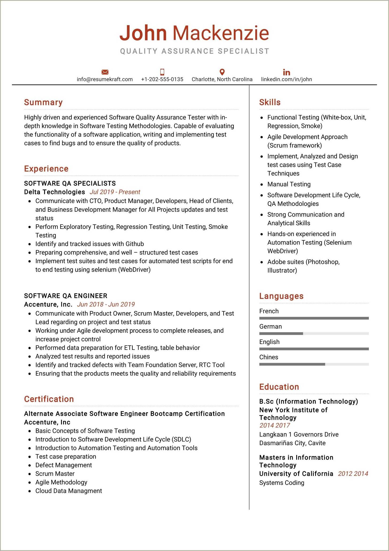 Information Systems Specialist Resume Examples