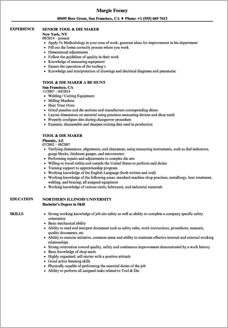 iti fitter experience resume format word