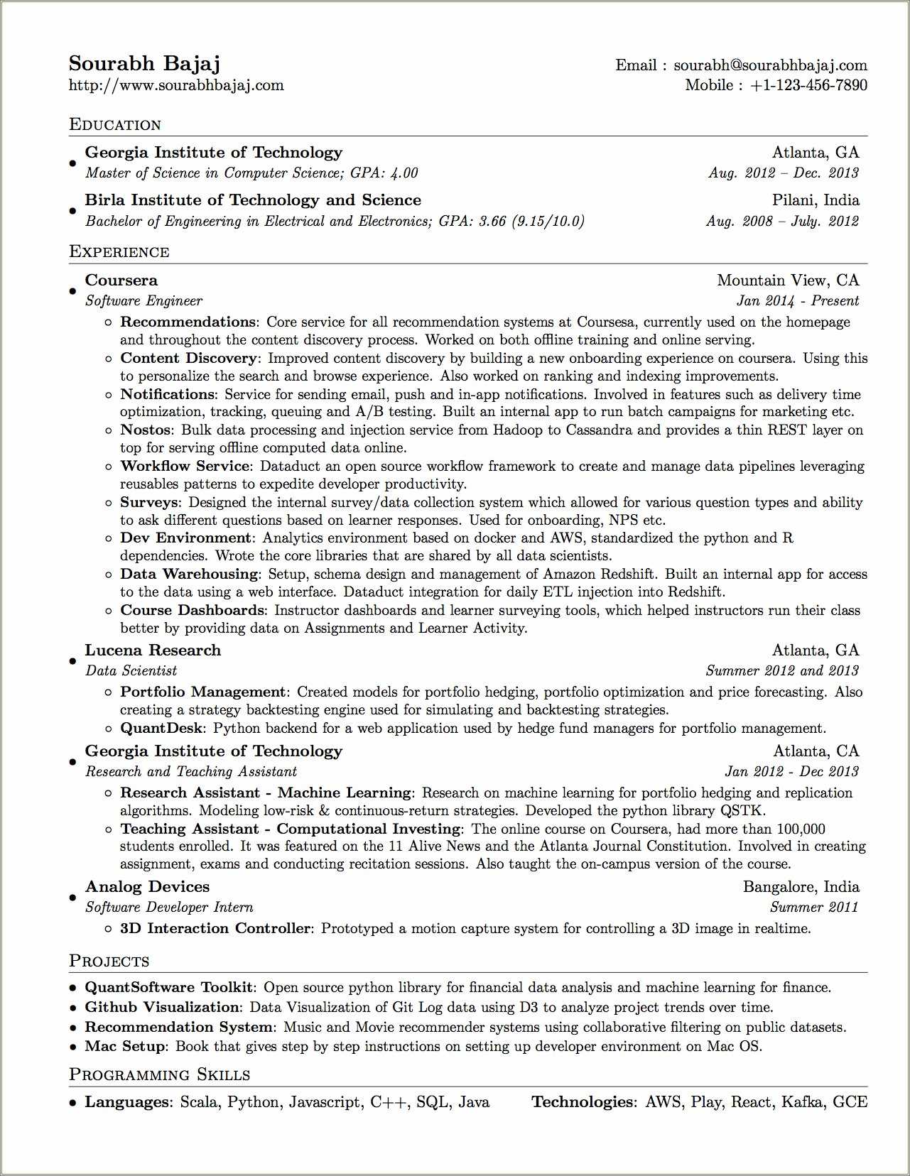 Java 3 Years Experience Sample Resumes