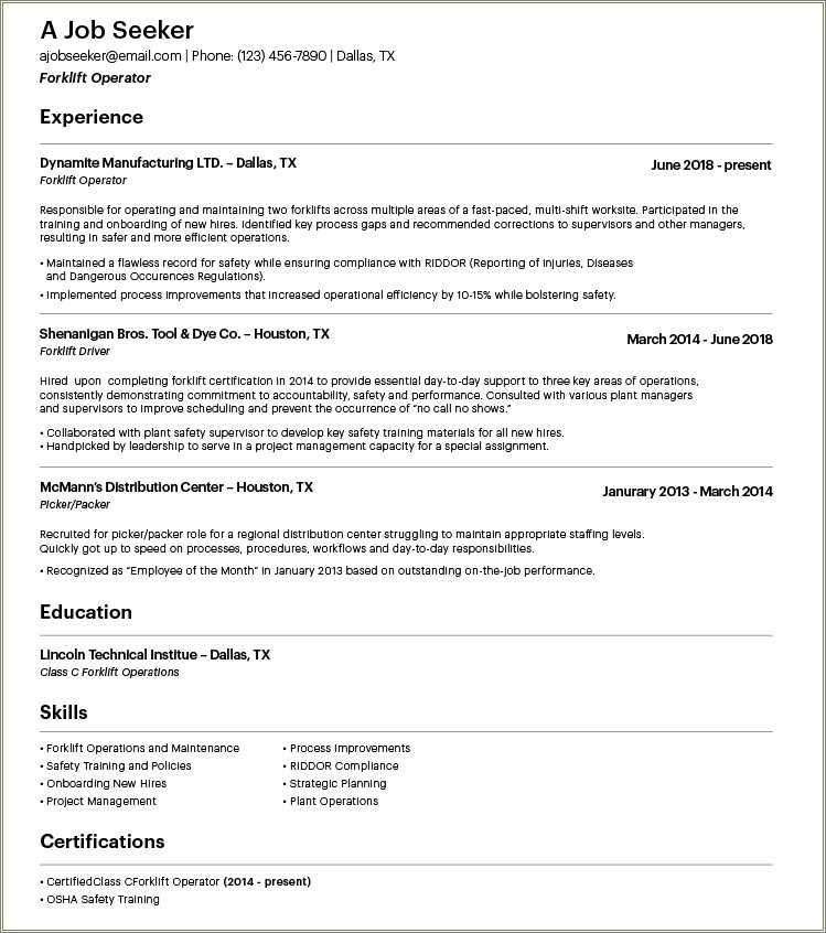 Job Description For Assembly Line Worker For Resume