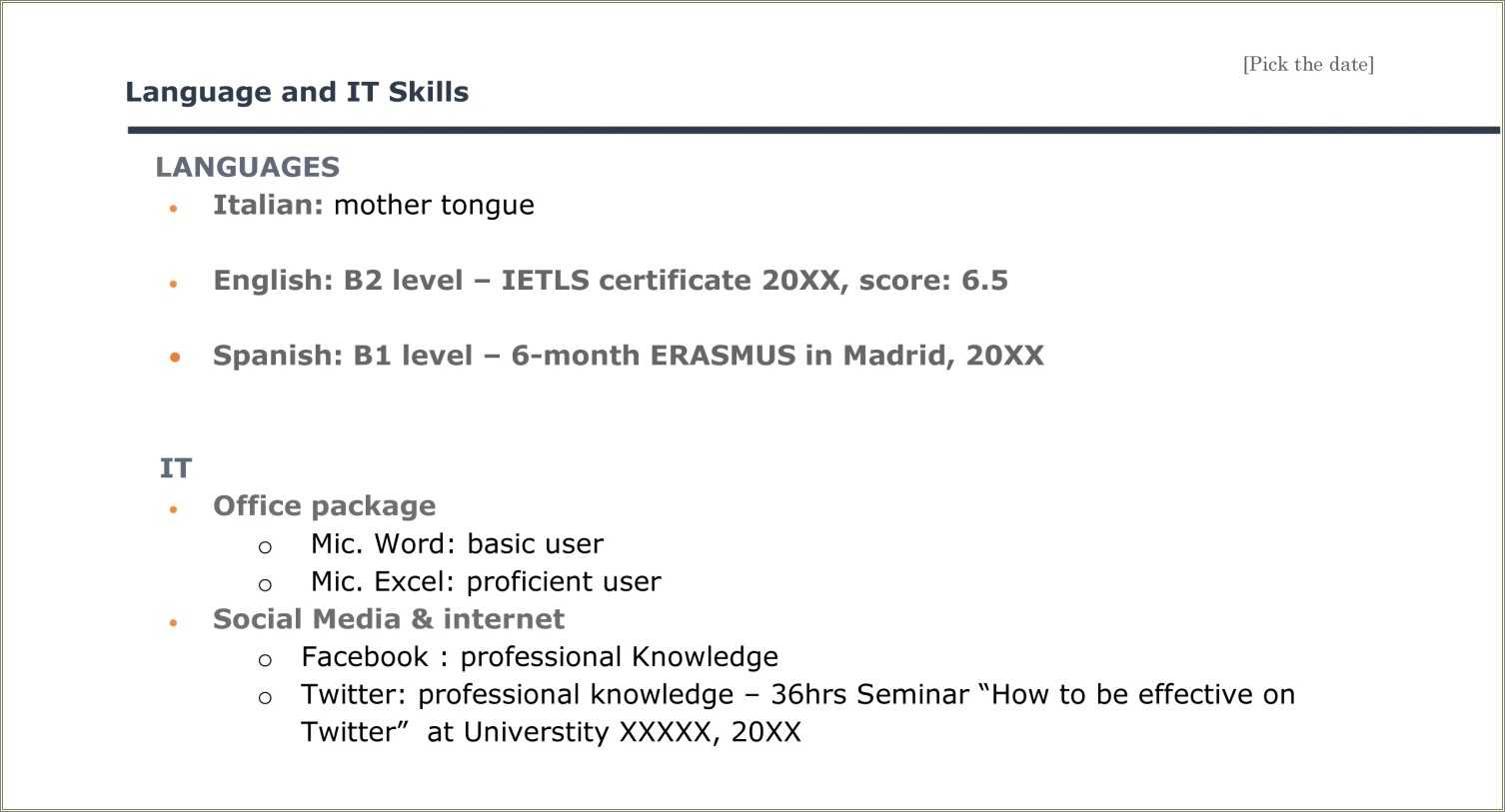 Knowledge Of Skills On Resume