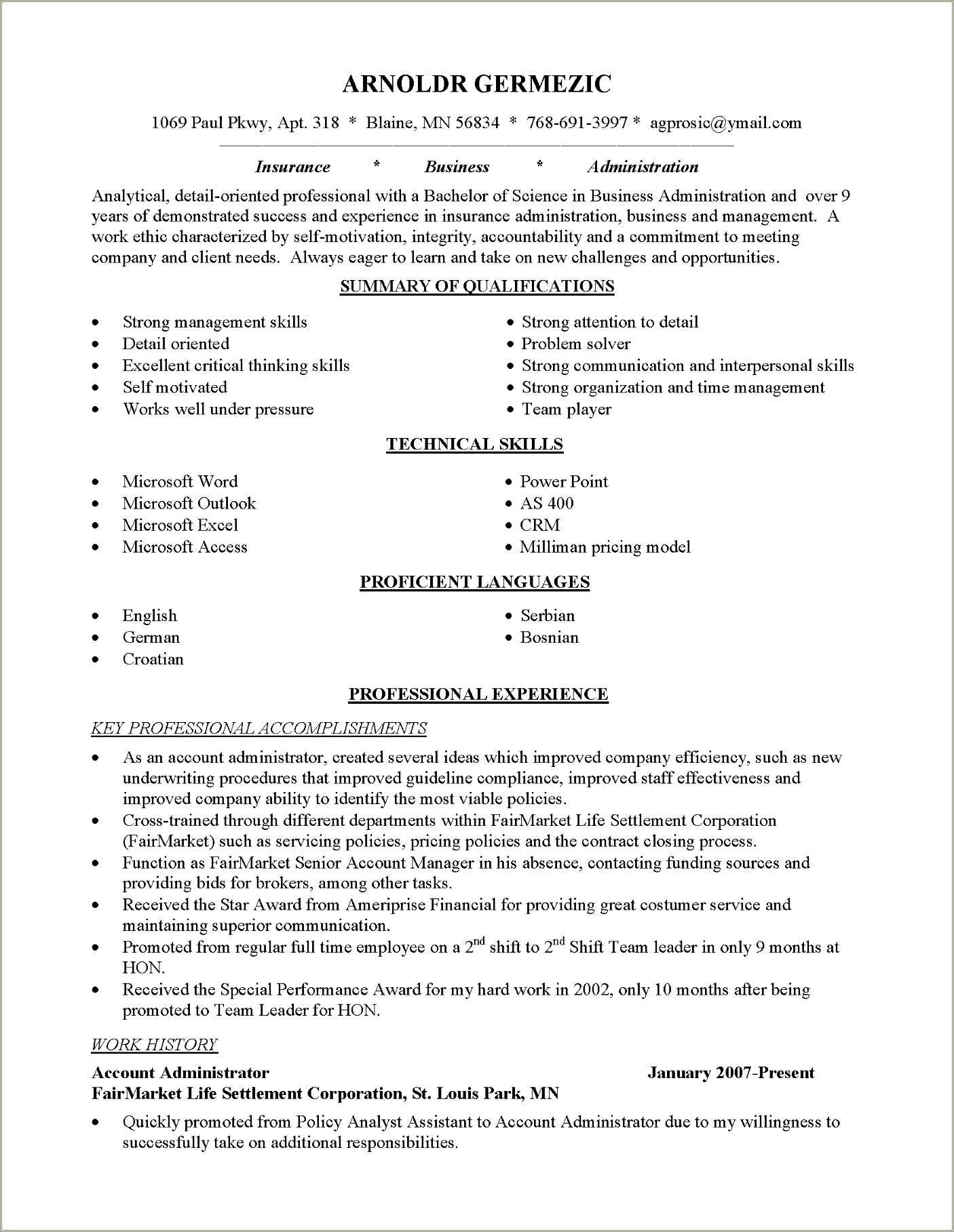 Resume Templates With No Previous - List Previous Work Experience Resume Career Change 