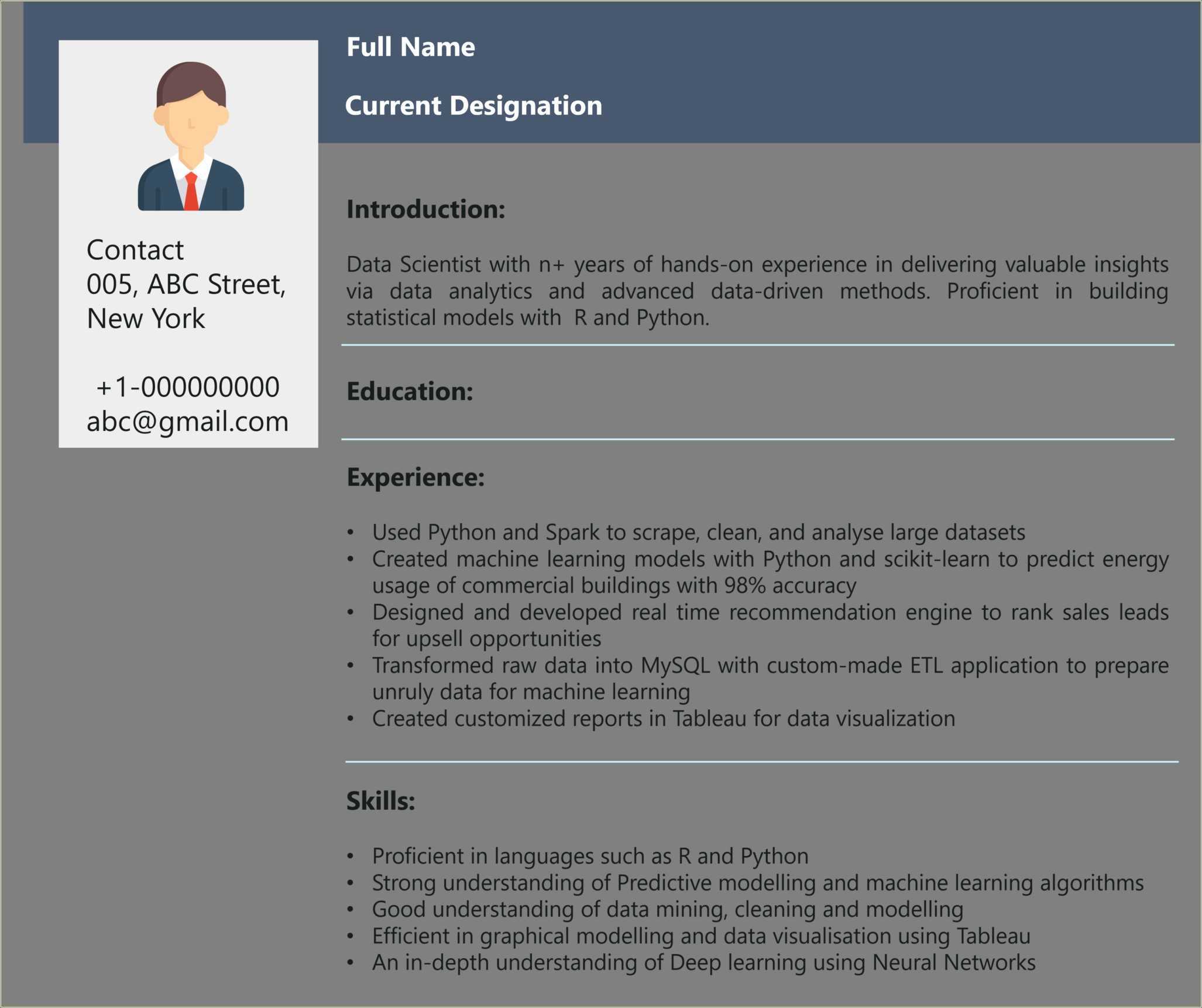 Machine Learning Experience In Java Resume - Resume Example Gallery