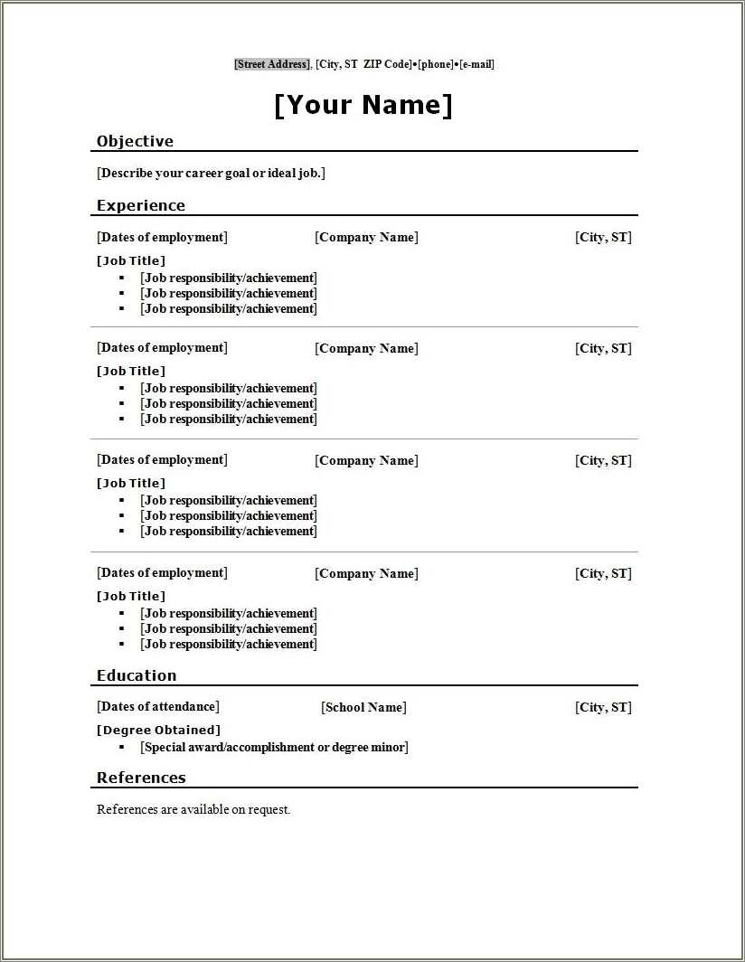 Make A Resume In Microsoft Word 2010 Resume Example Gallery