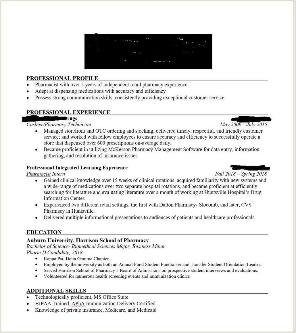 Managed Care Pharmacist Skills Resume