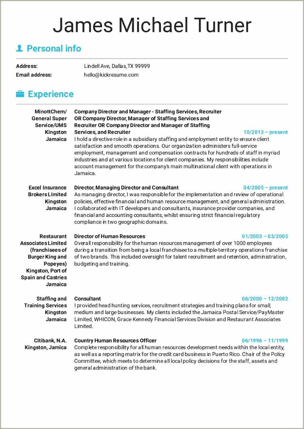 Managed Company Credit Card Resume