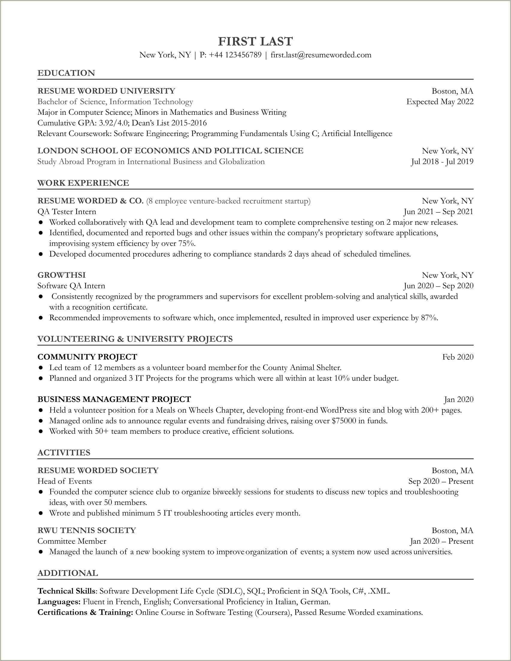 Manual Qa Lead Resume Sample