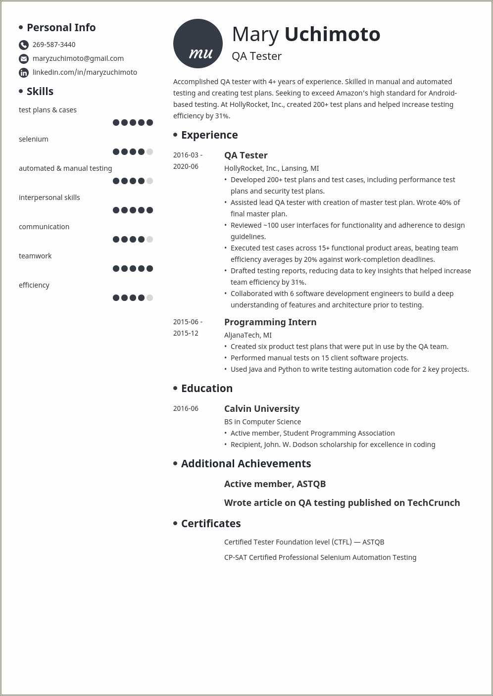 Manual Testing Resume For 7 Years Experience