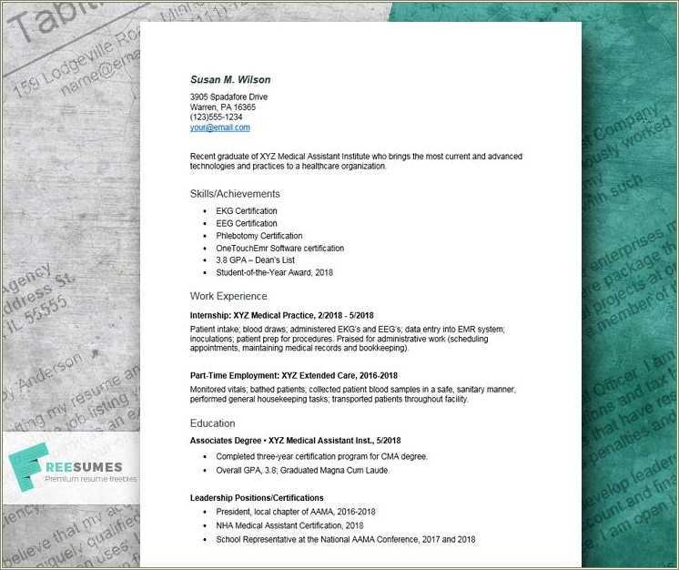 Example Medical Assistant Resume - Medical Assistant Resume With Little Experience 