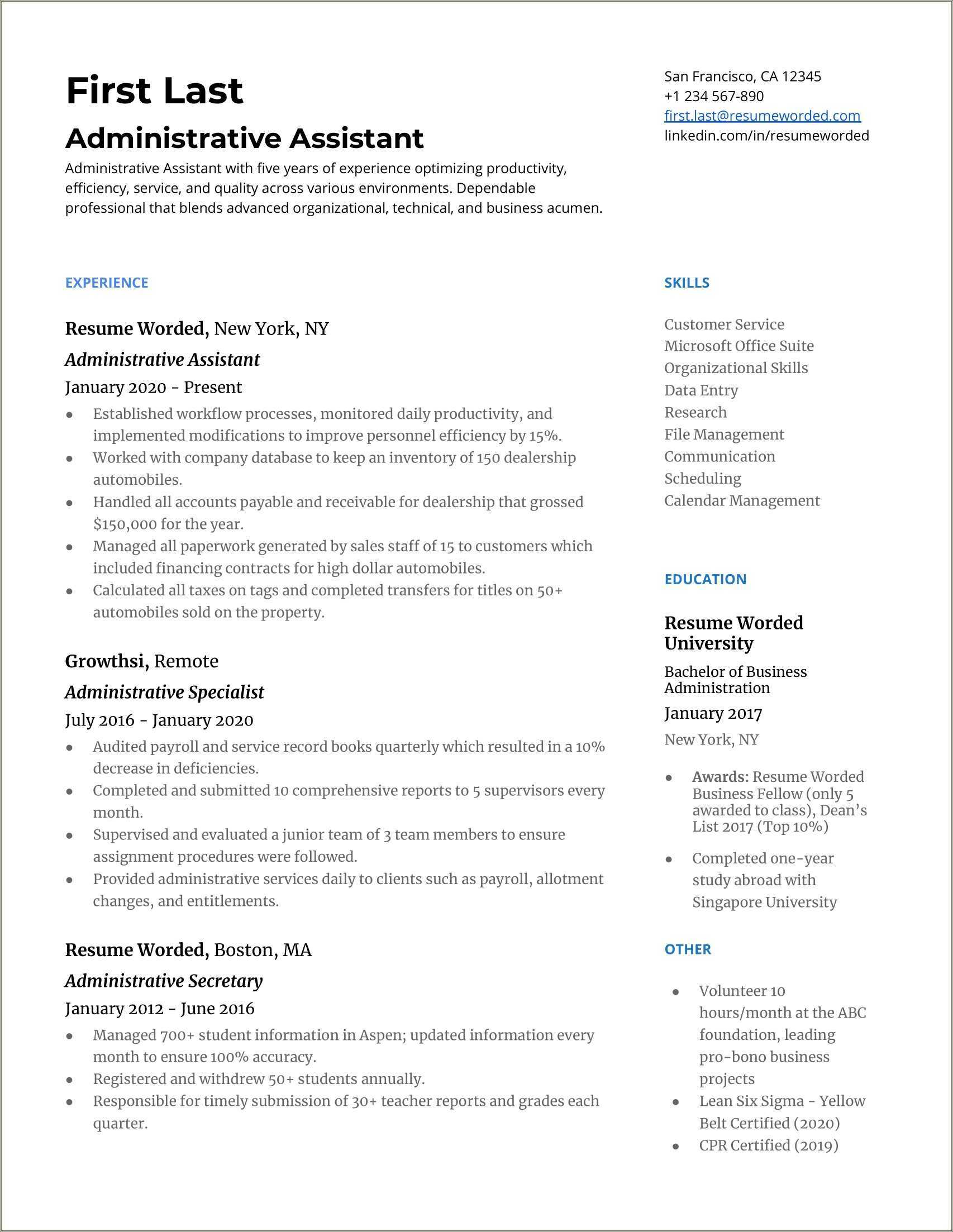 Medical Front Office Coordinator Resume Example Resume Example Gallery