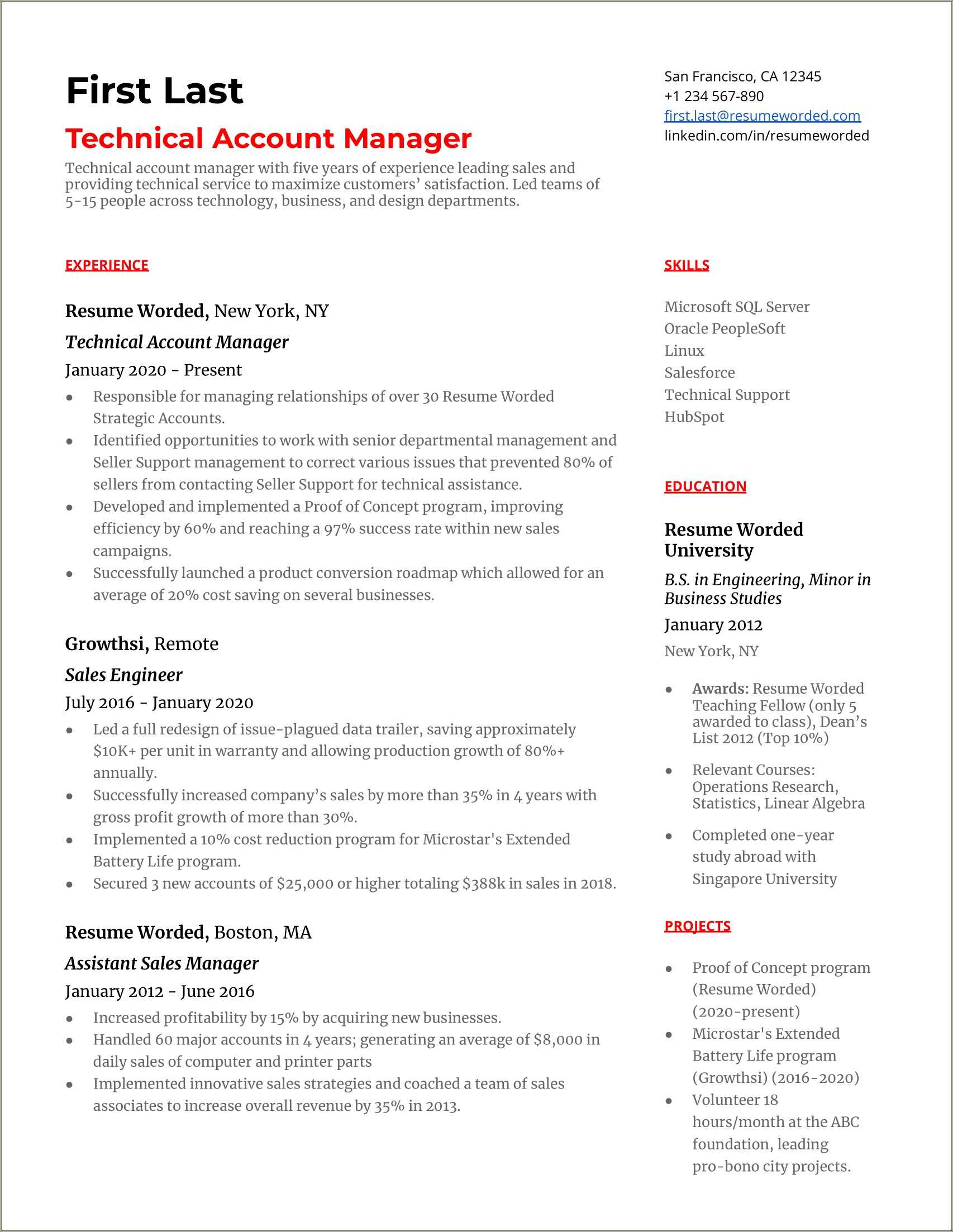 Microsoft Customer Success Manager Resume