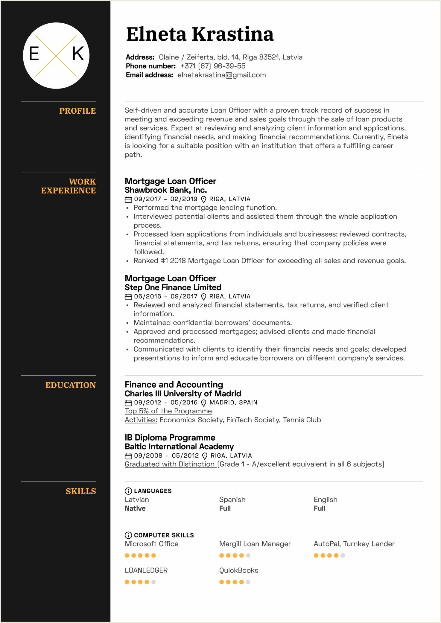 Mortgage Loan Officers 2019 Resume Examples Resume Example Gallery