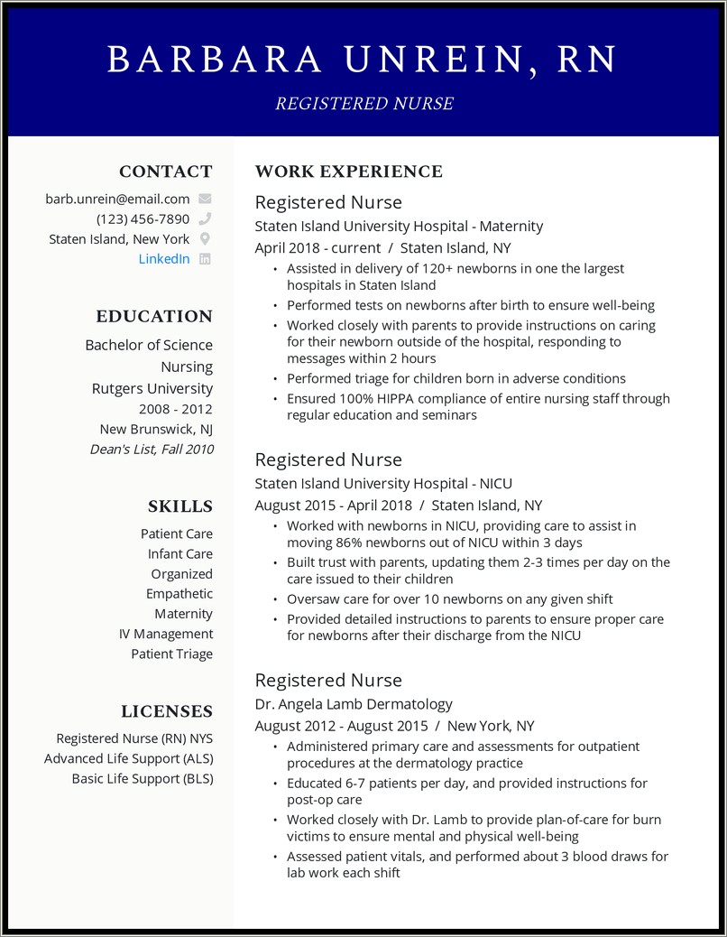 New gradnursing professional summary resume example resume example gallery