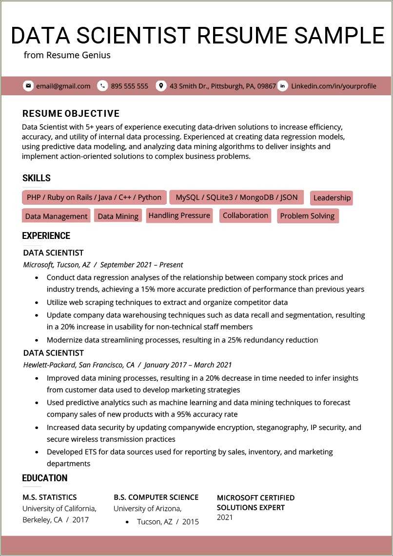 Non Specific Objective For Resume