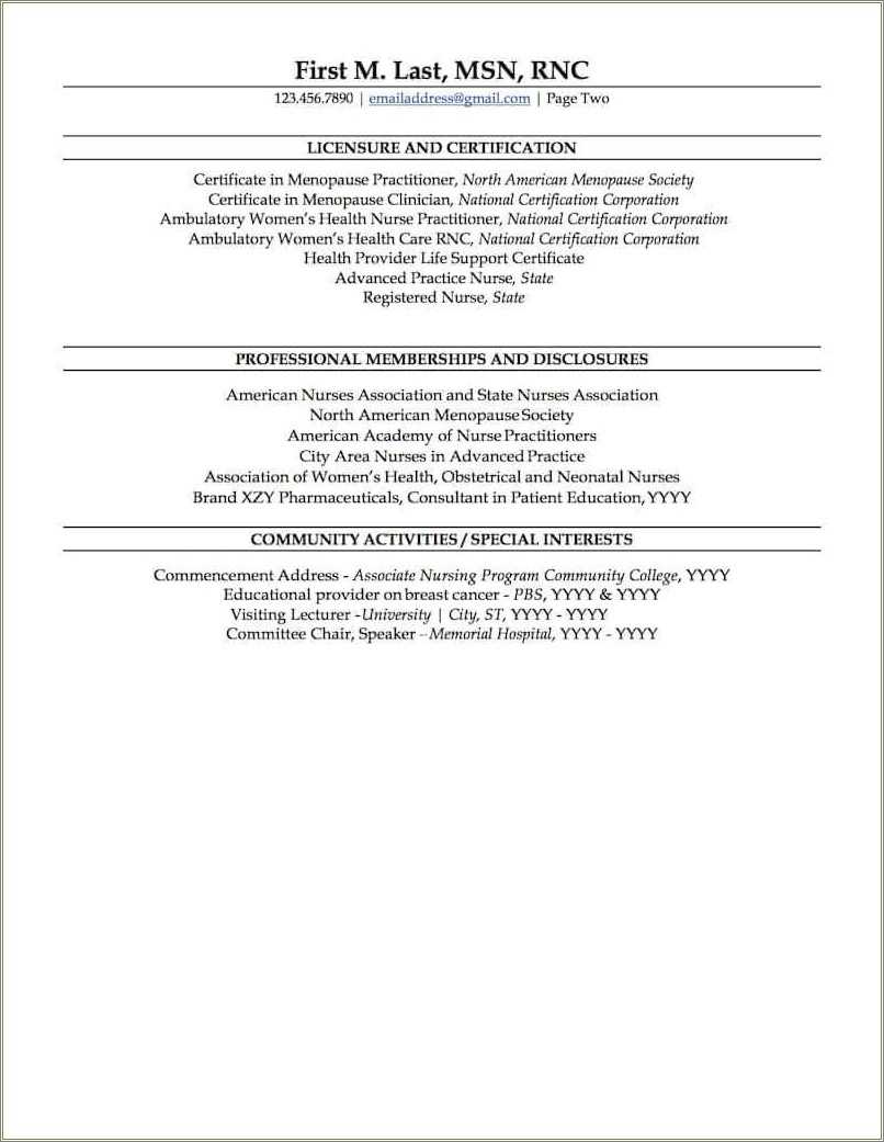Nurse Practitioner Resume Objective Examples - Resume Example Gallery
