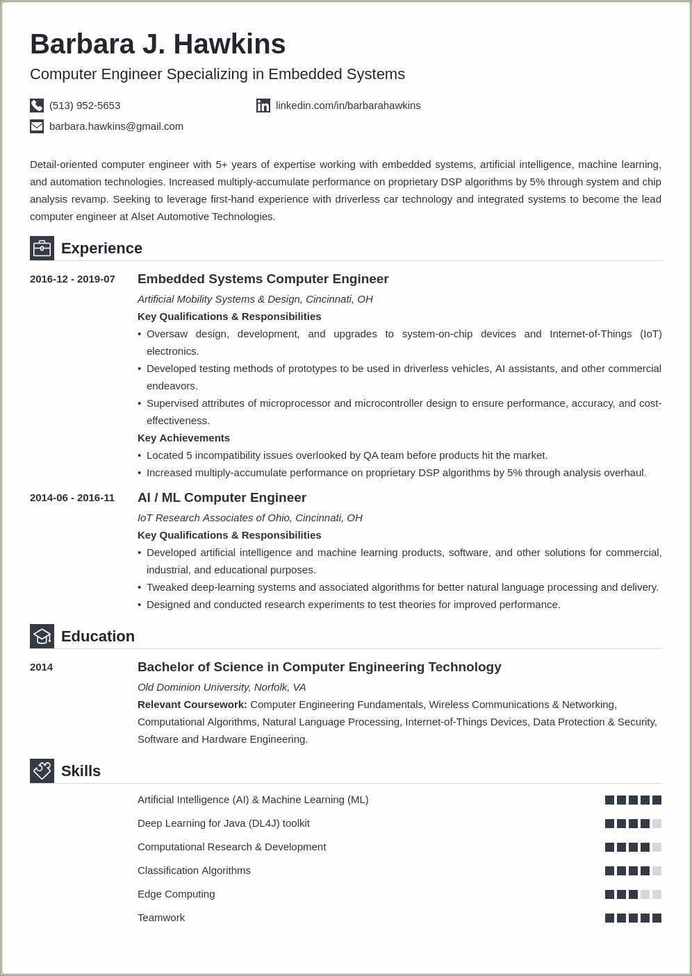 Objective For Hardware Engineer Resume