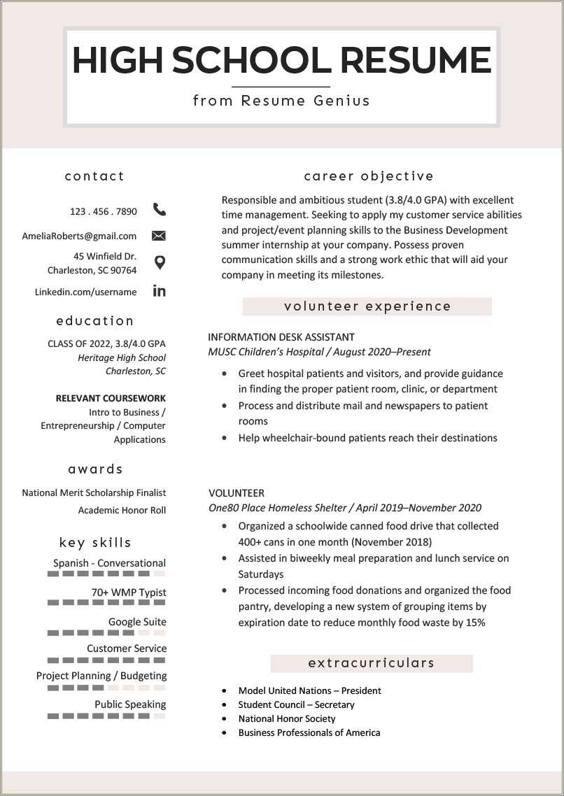 Objective In Resume For New Applicant