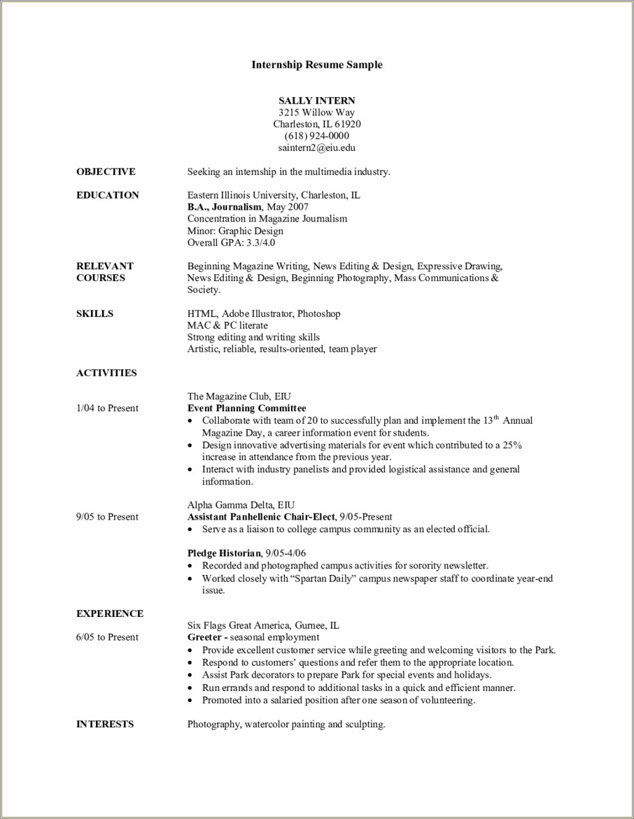 Objective Of Resume Example Resume