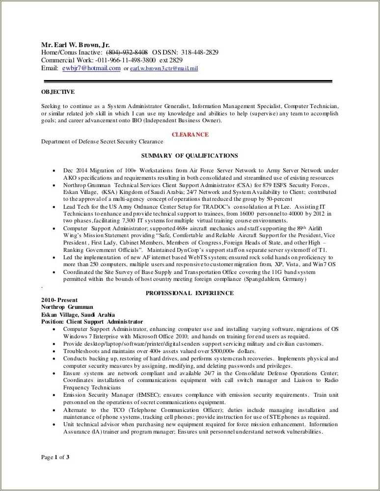 Objective On Resume Computer Technician