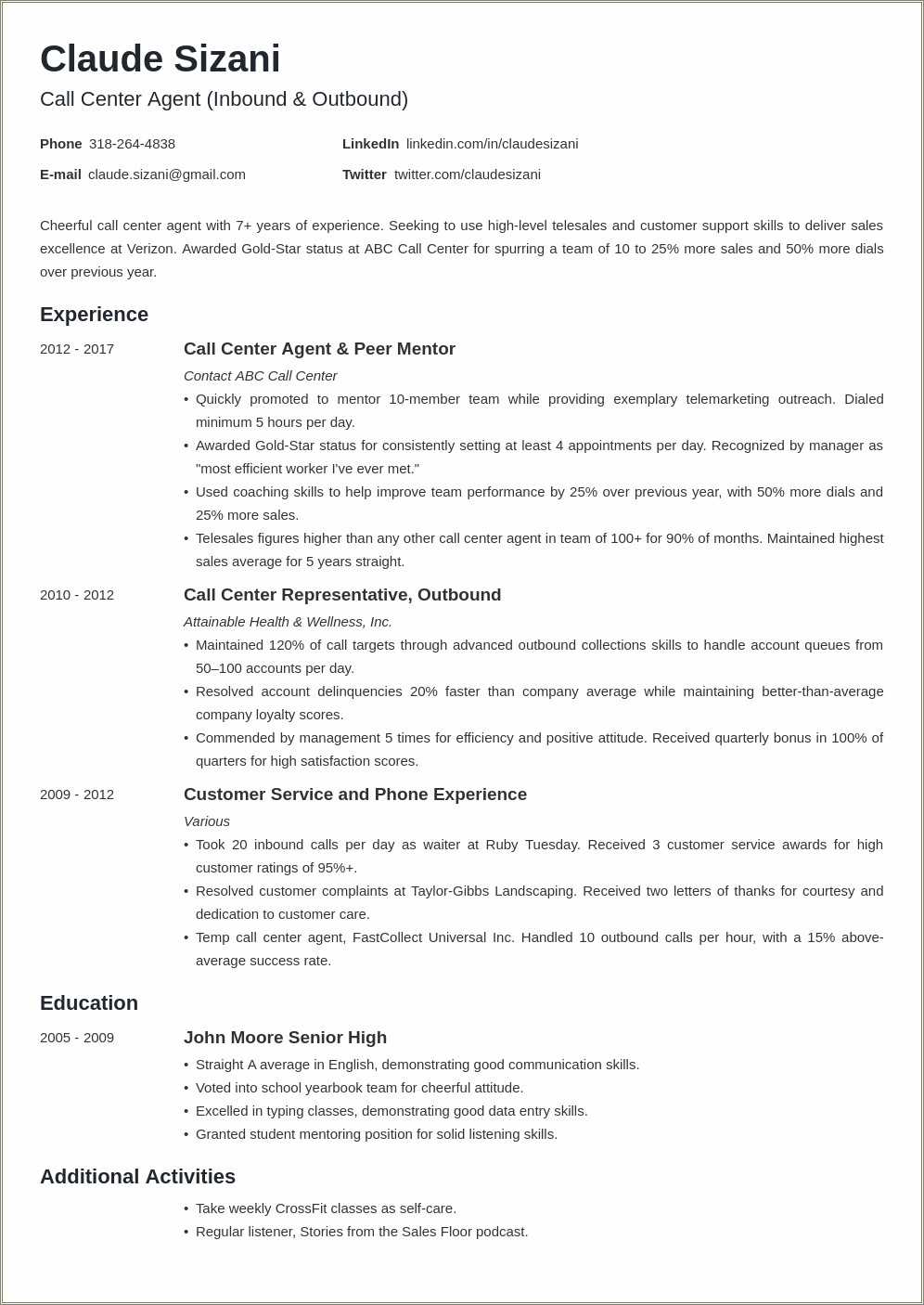 examples of resume objectives with no experience