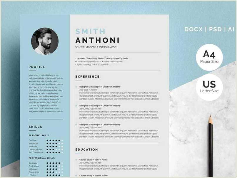 One Page Resume Word Format Free Download