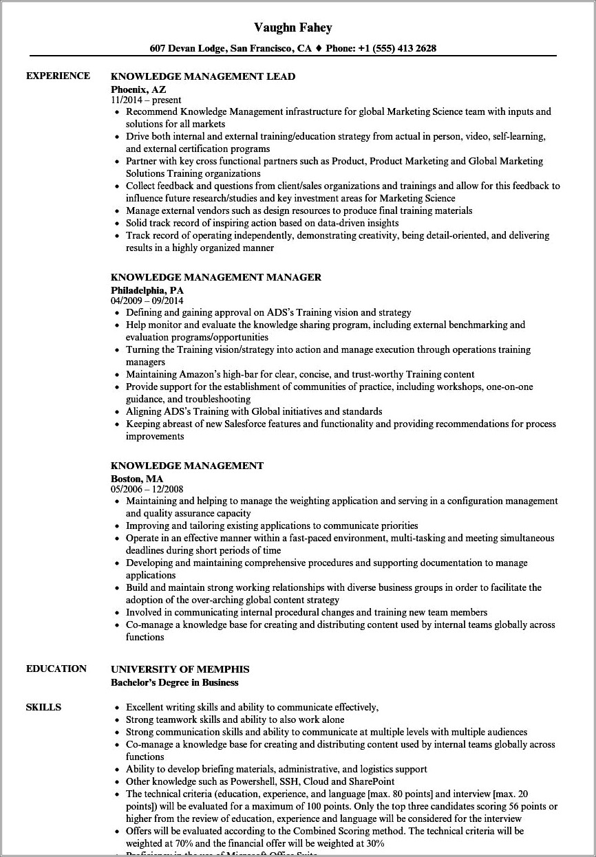 Other Name For Knowledge And Skills On Resume