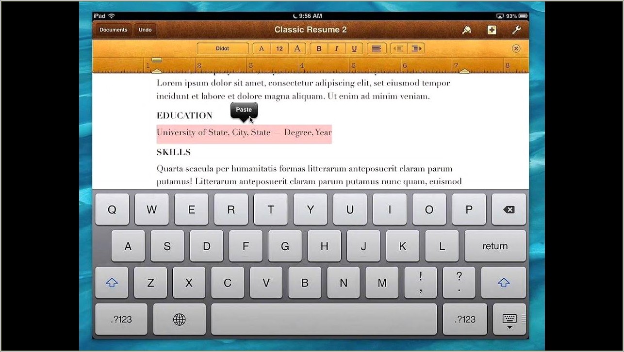 Pages Resume Templates Free Ipad Resume Example Gallery