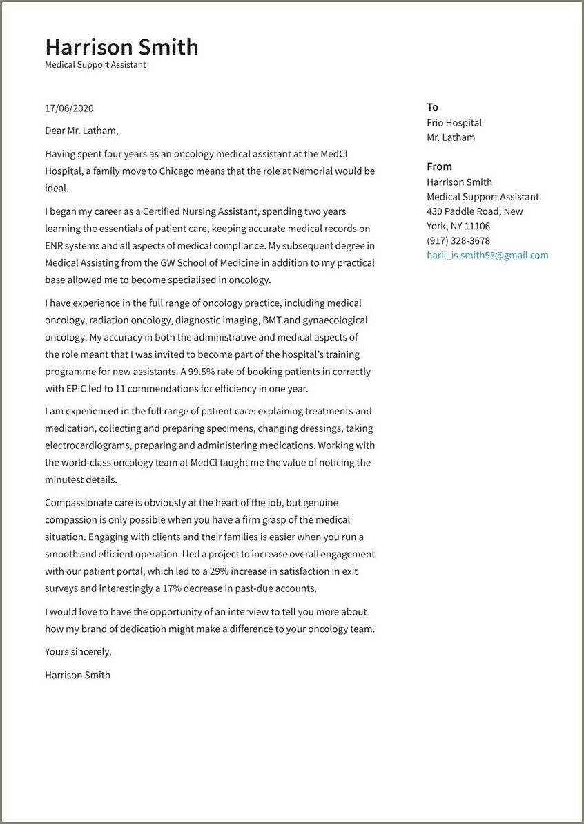 Pediatrician Resume Cover Letter Examples Resume Example Gallery