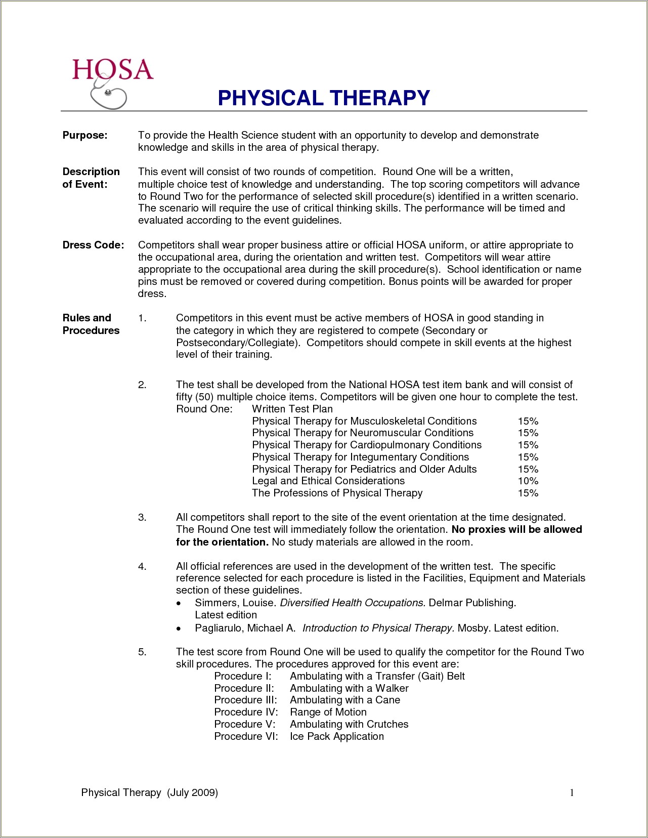 Physical Therapy Student Objective Resume