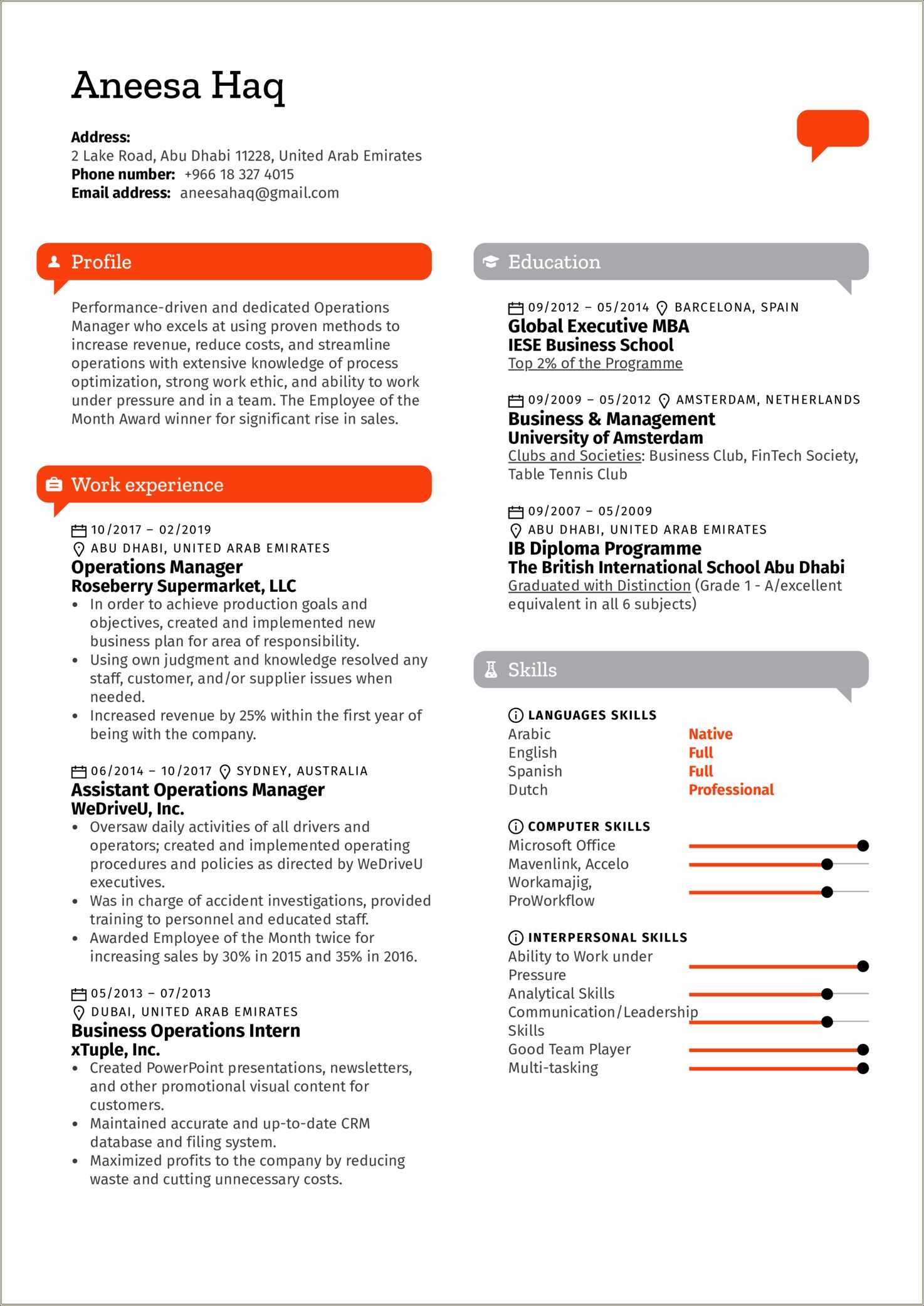 Production Manager Skills For Resume