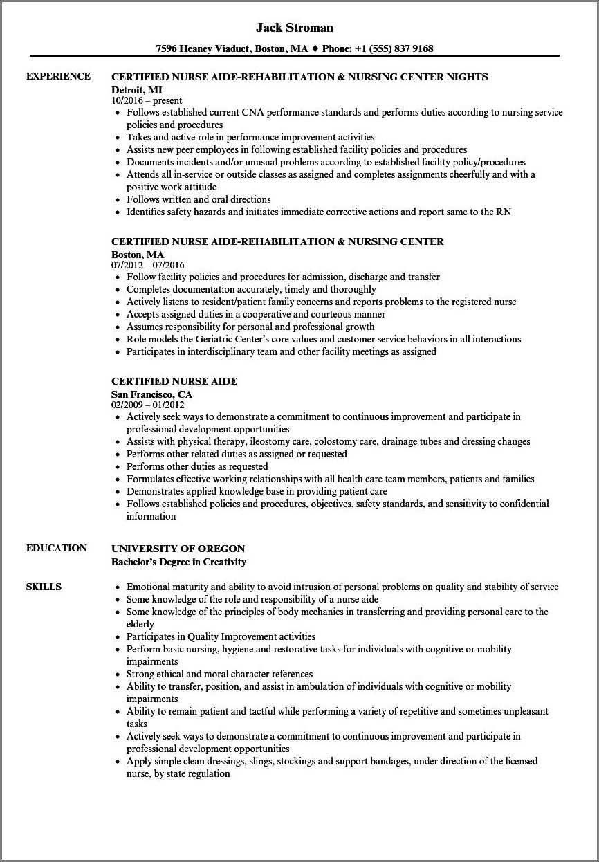 nursing resume professional summary