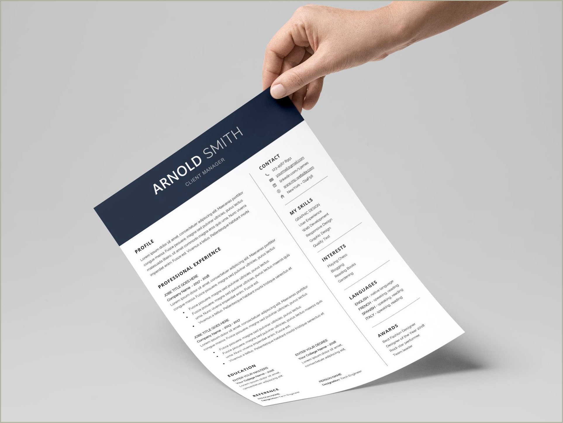 Professional Resume Word Free Download
