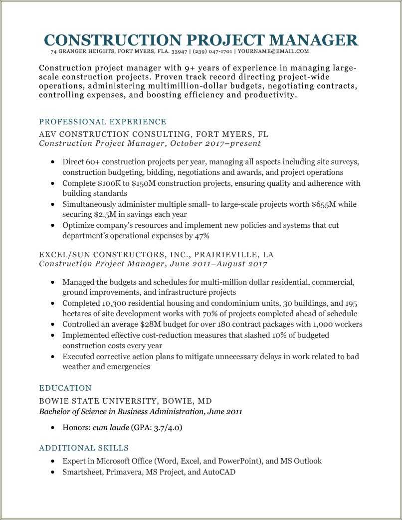 Program manager resume objective statement resume example gallery