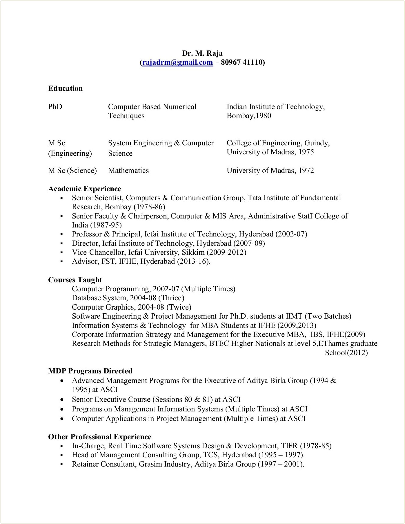Project Based Resume Management Information Systems