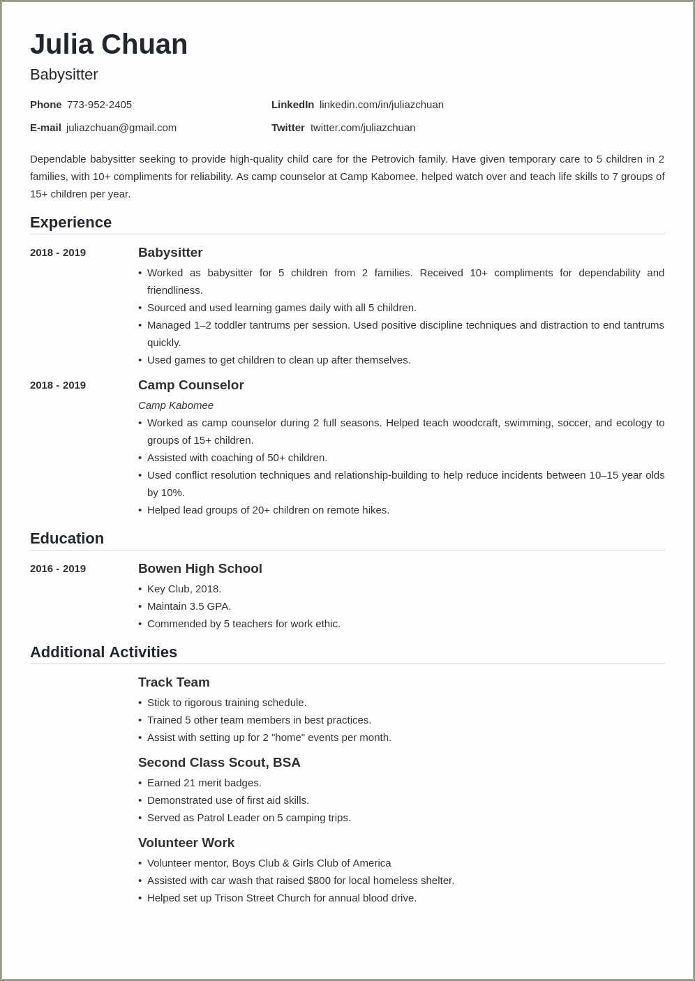 Put Volunteer Expeirence Job Resume